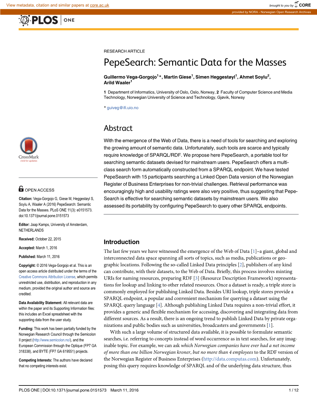 Pepesearch: Semantic Data for the Masses