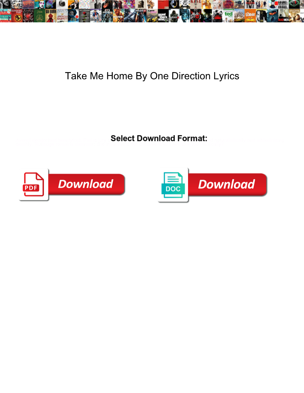 Take Me Home by One Direction Lyrics