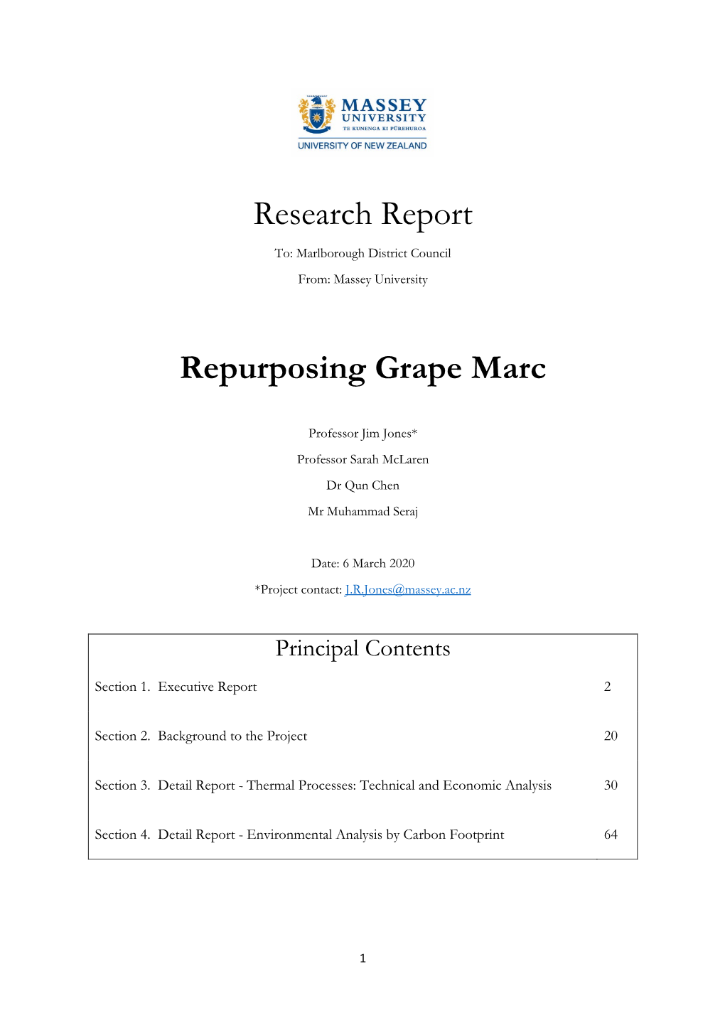 Research Report Repurposing Grape Marc