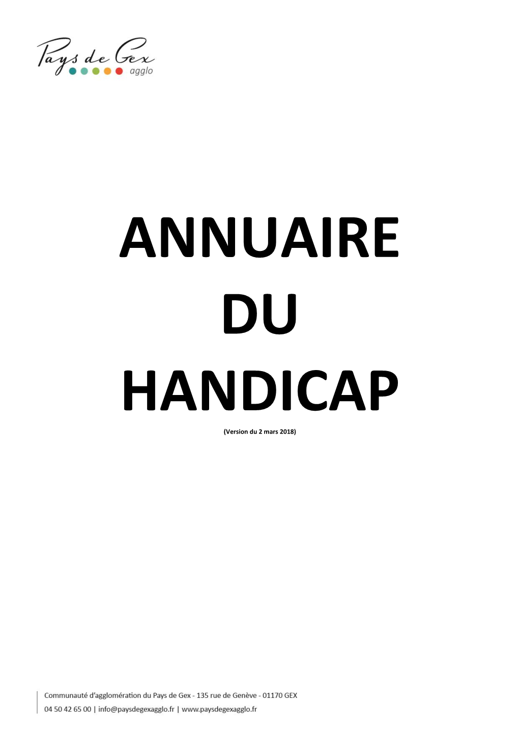 ANNUAIRE DU HANDICAP (Version Du 2 Mars 2018)