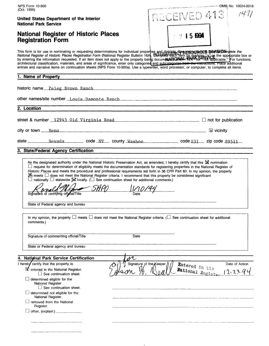 National Register of Historic Places Registration Form