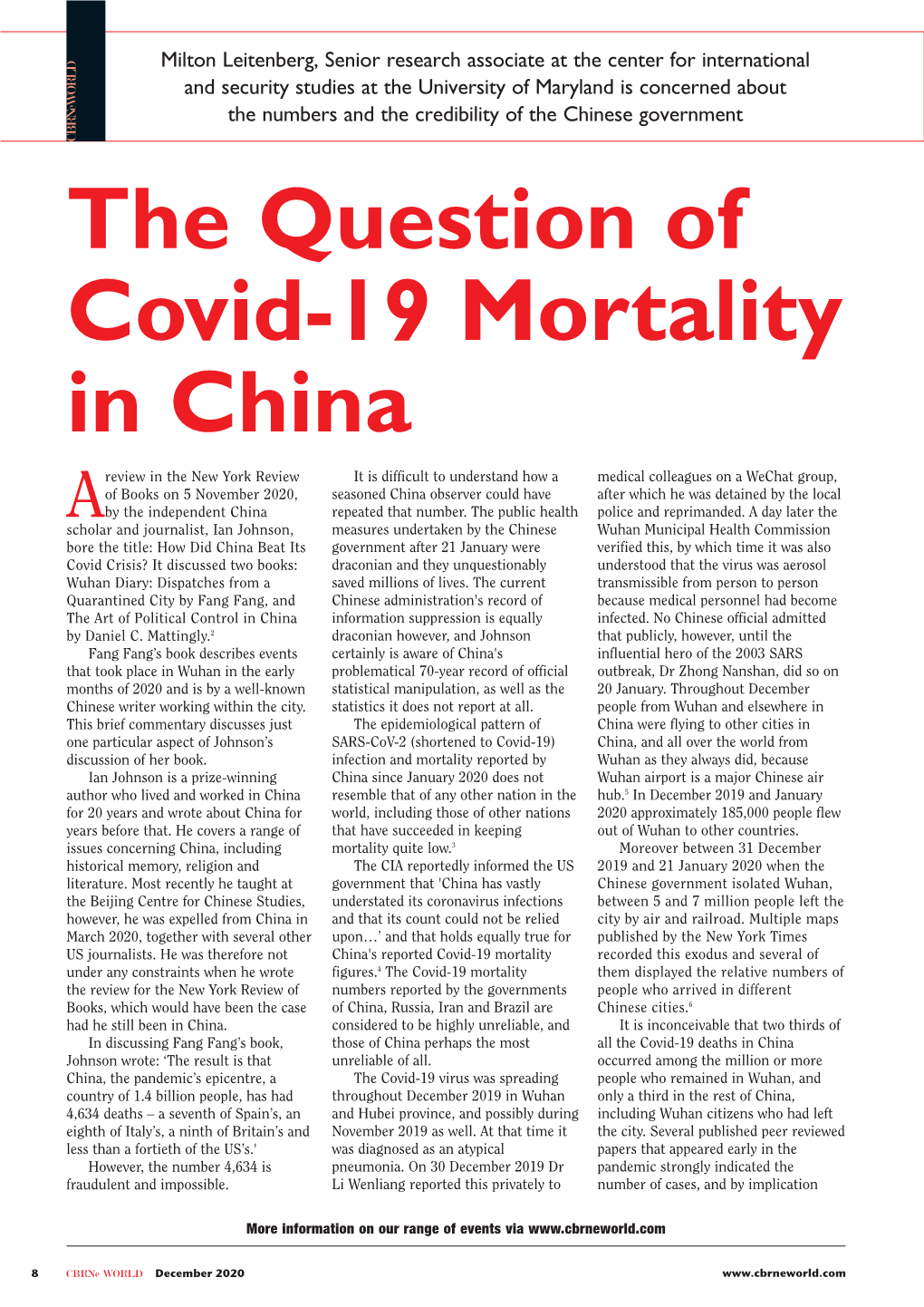 The Question of Covid-19 Mortality in China