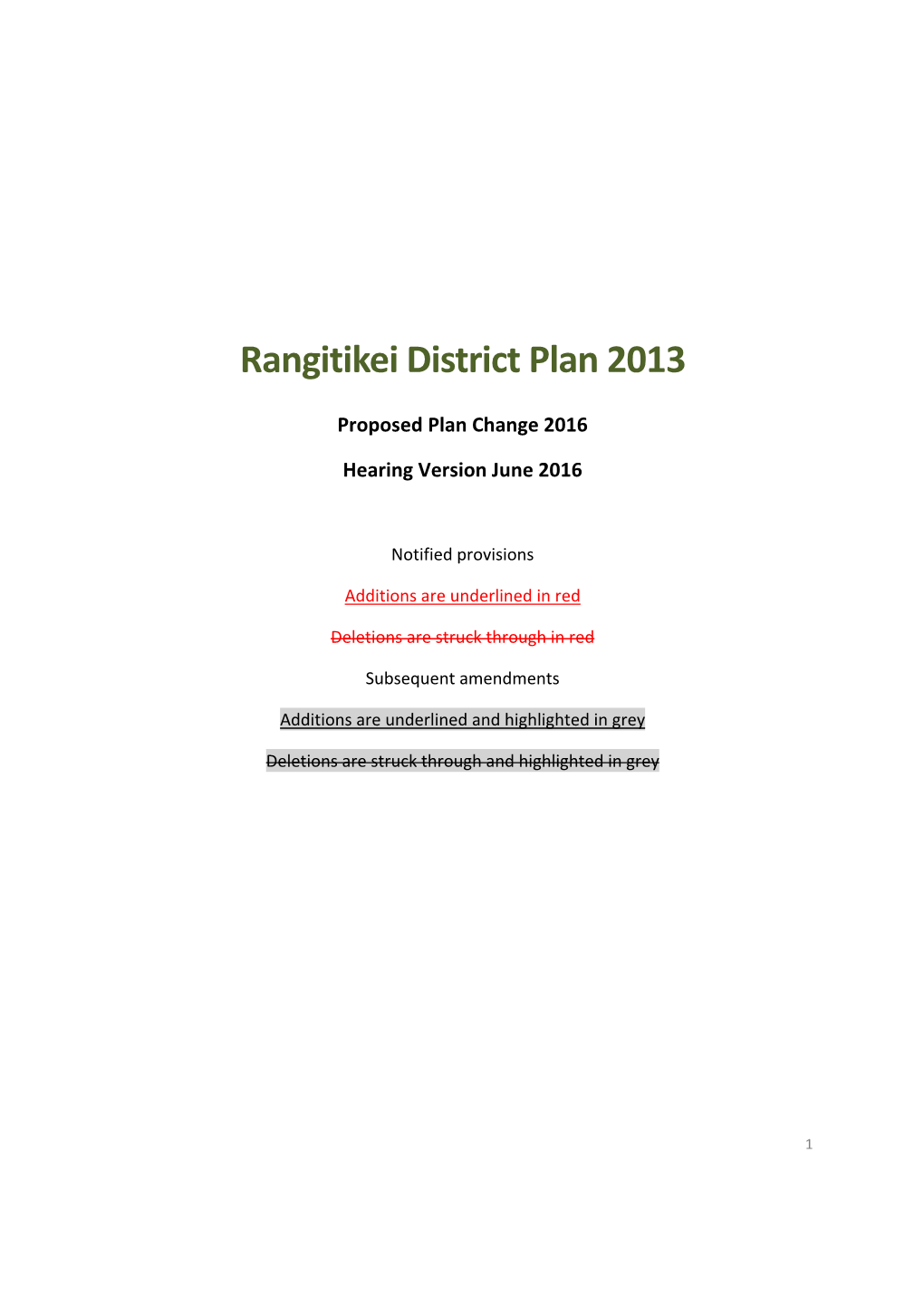 Rangitikei District Plan 2013