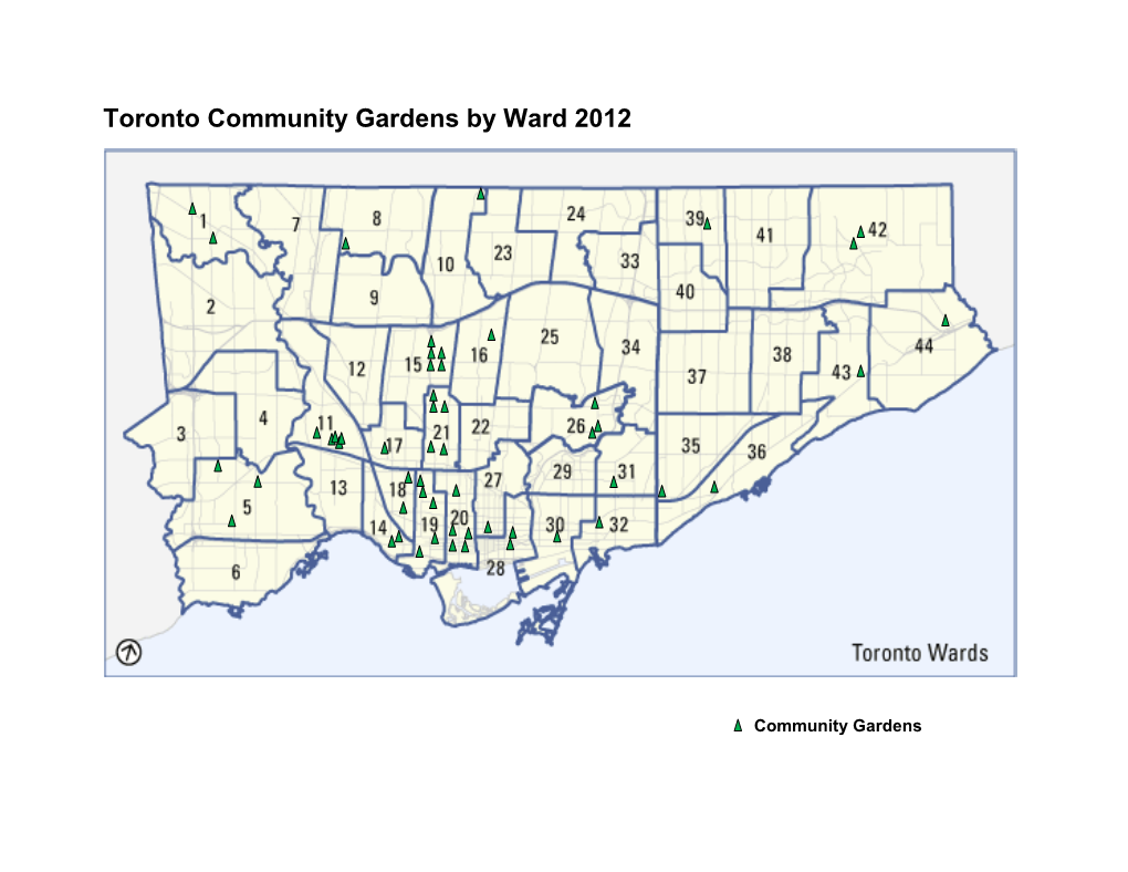 Toronto Community Gardens by Ward 2012