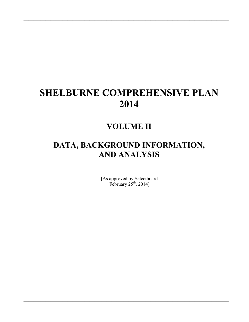 Shelburne Comprehensive Plan 2014