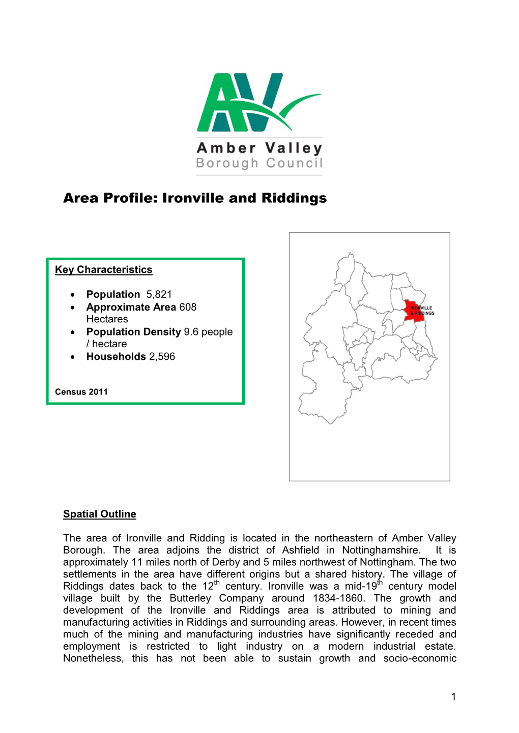 Area Profile: Ironville and Riddings