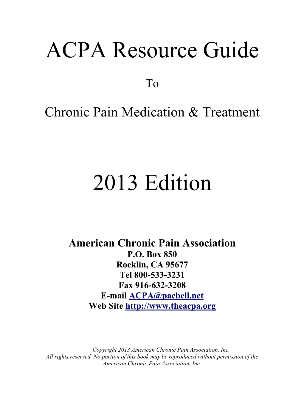 ACPA Resource Guide 2013 Edition