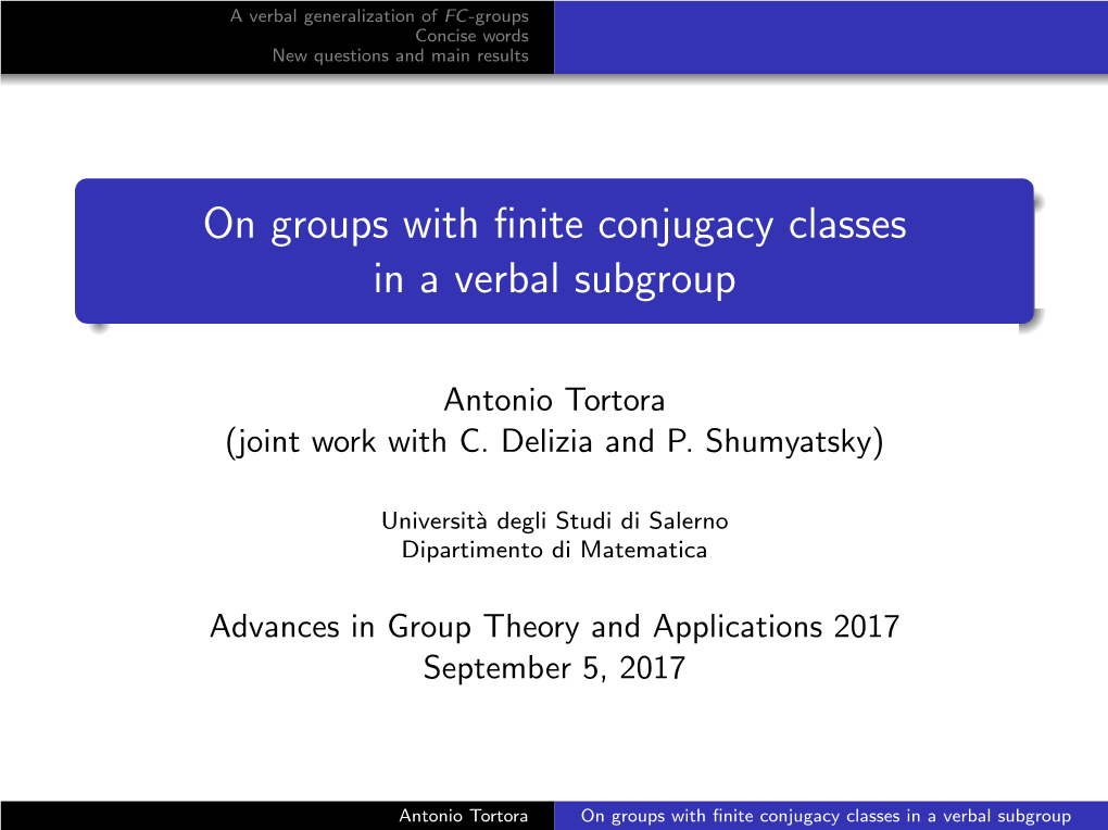On Groups with Finite Conjugacy Classes in a Verbal Subgroup