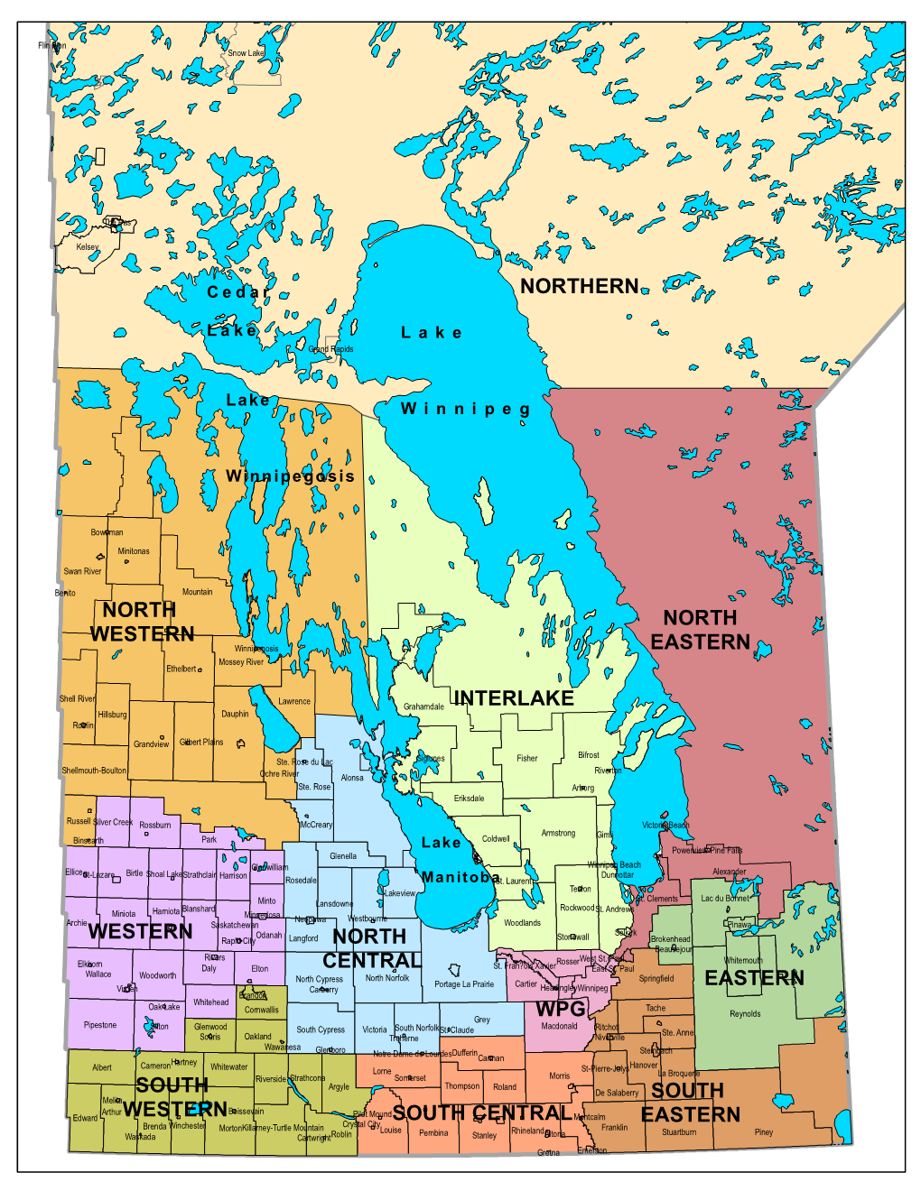 North Eastern South Eastern Interlake North Central