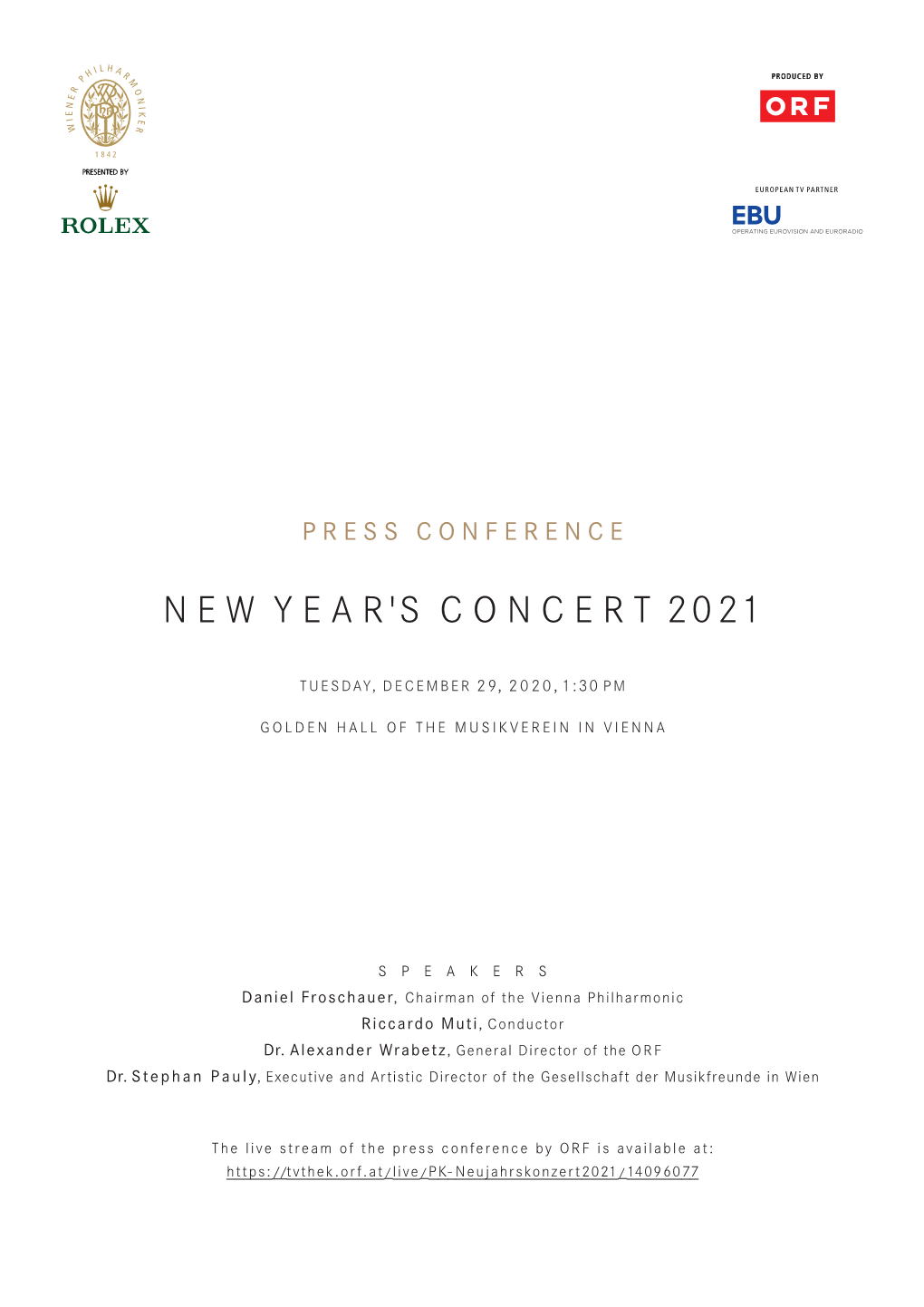 New Year's Concert 2021 Via Live Stream Across Austria