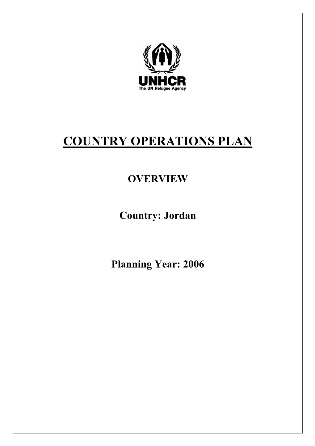 Country Operations Plan
