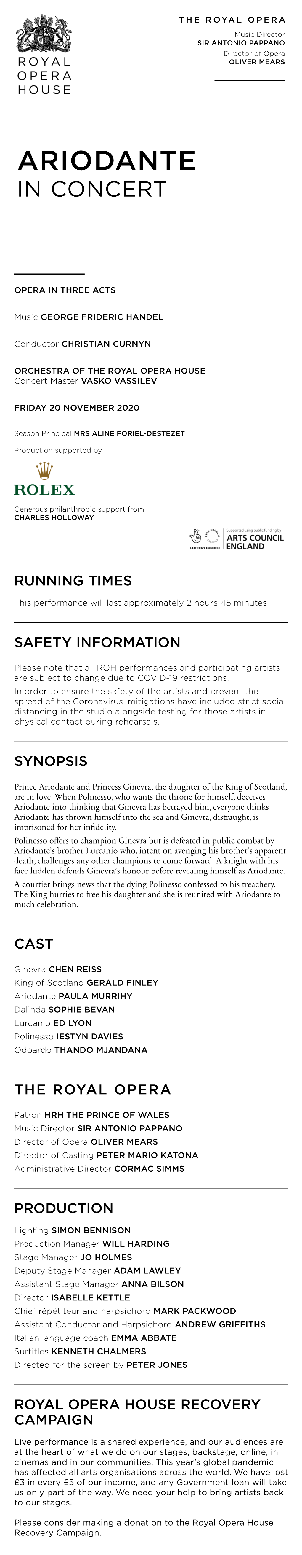 Running Times Safety Information Synopsis Cast