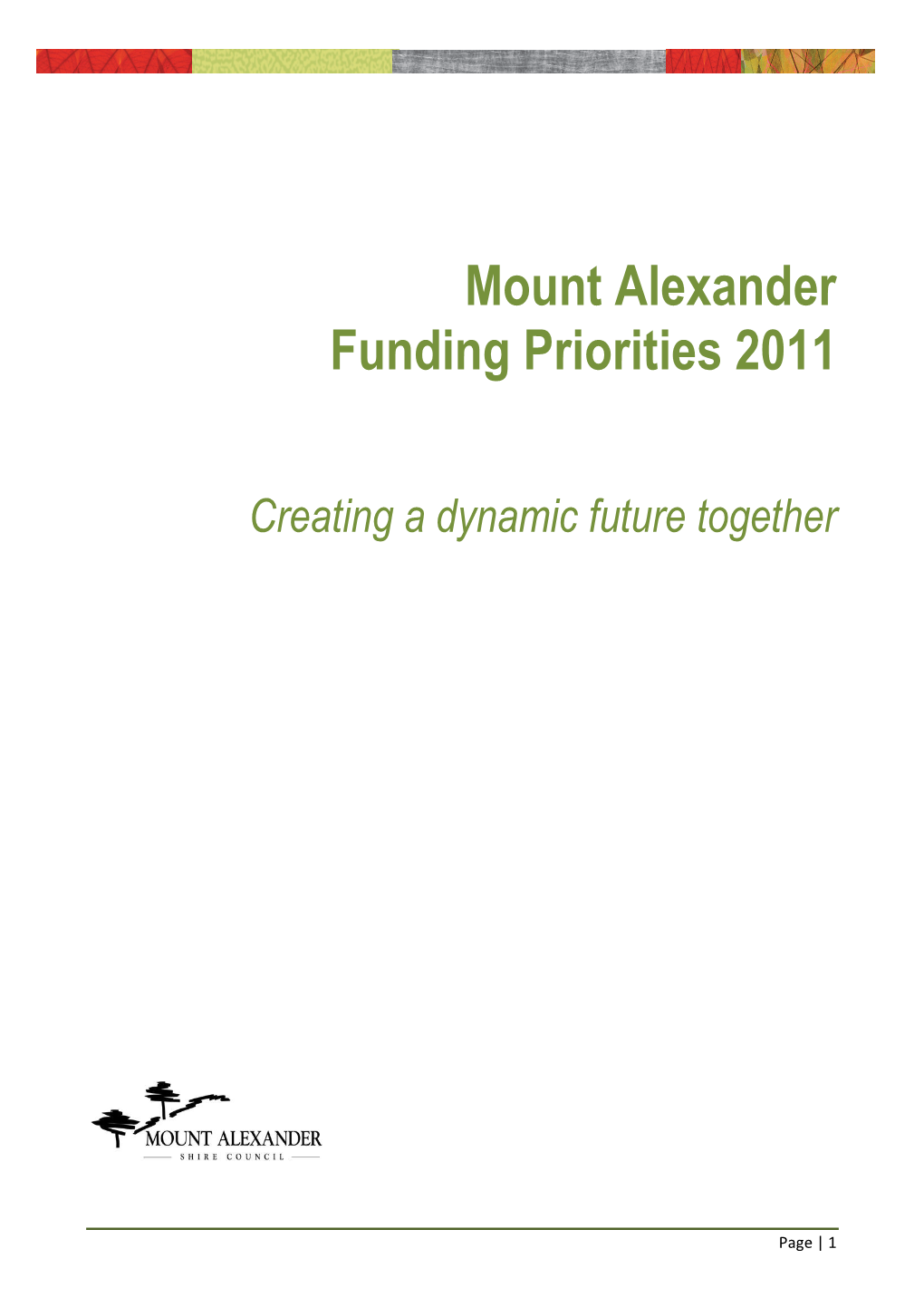 Mount Alexander Funding Priorities 2011