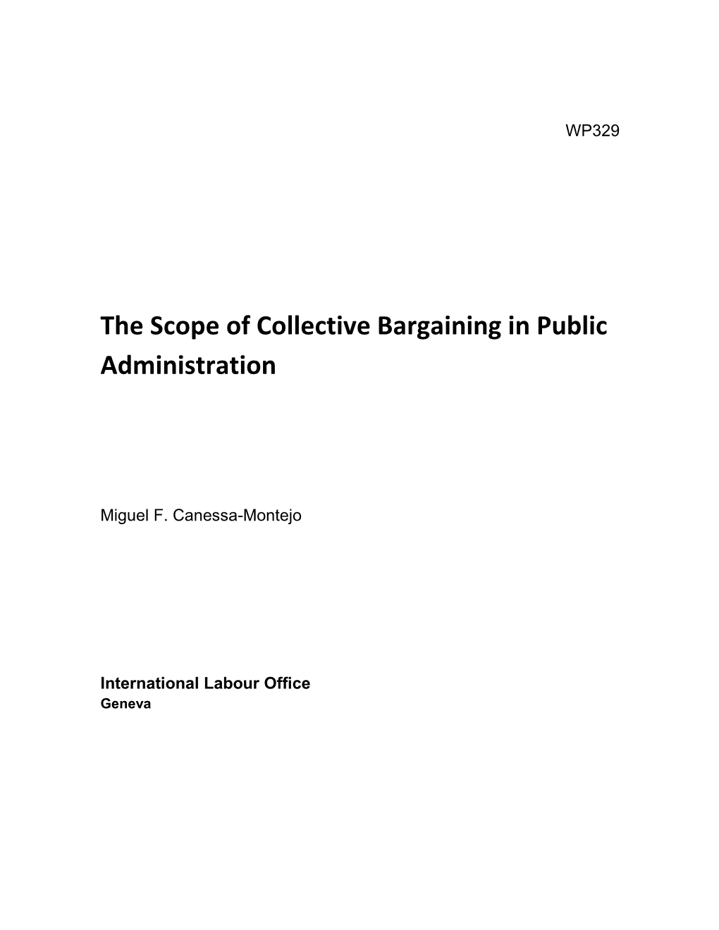 The Scope of Collective Bargaining in Public Administration