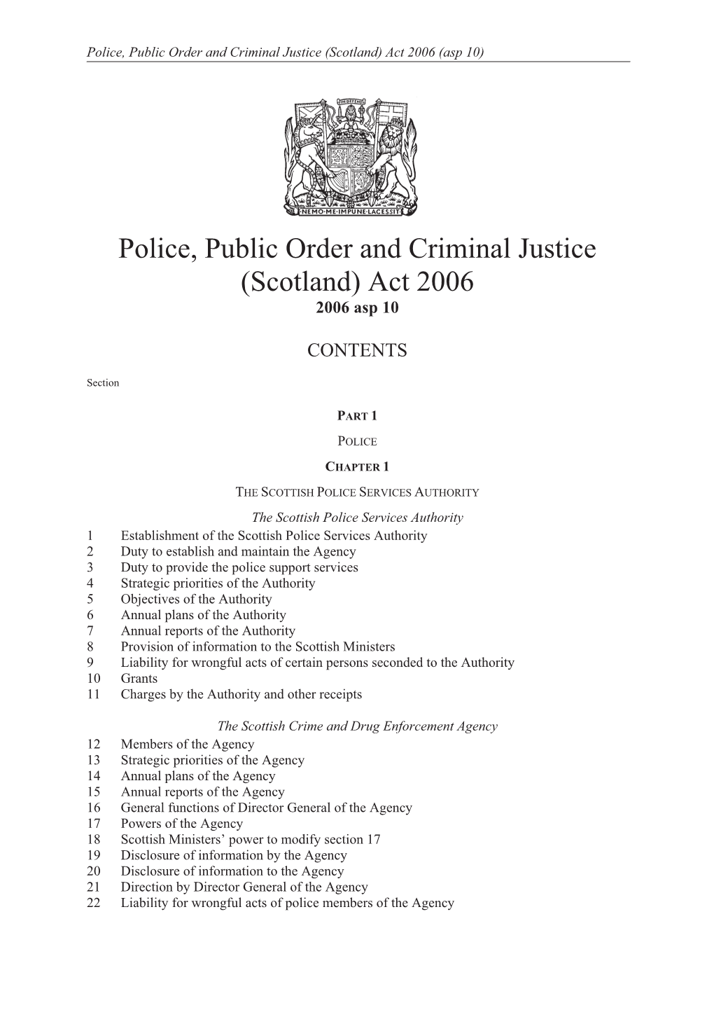 Police, Public Order and Criminal Justice (Scotland) Act 2006 (Asp 10)