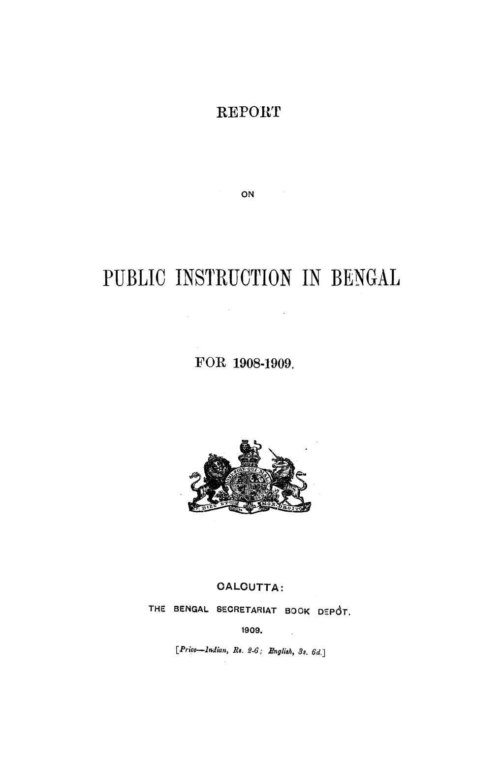 Public Instruction in Bengal