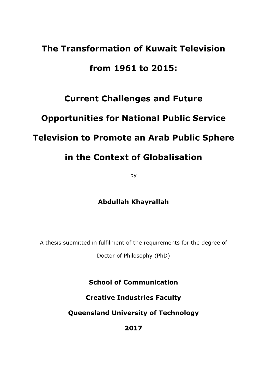 The Transformation of Kuwait Television from 1961