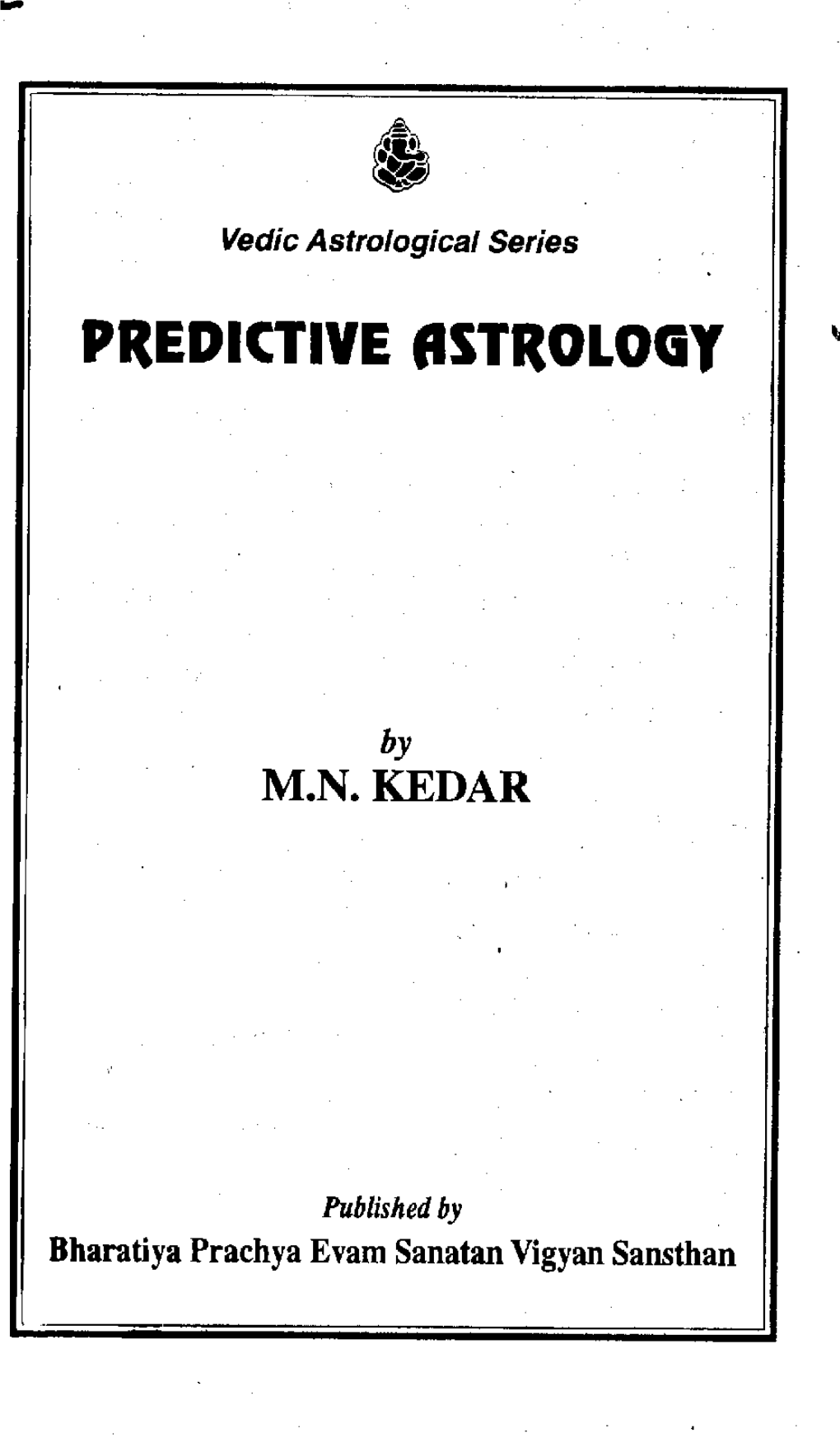 Predictive Astrology M N Kedar