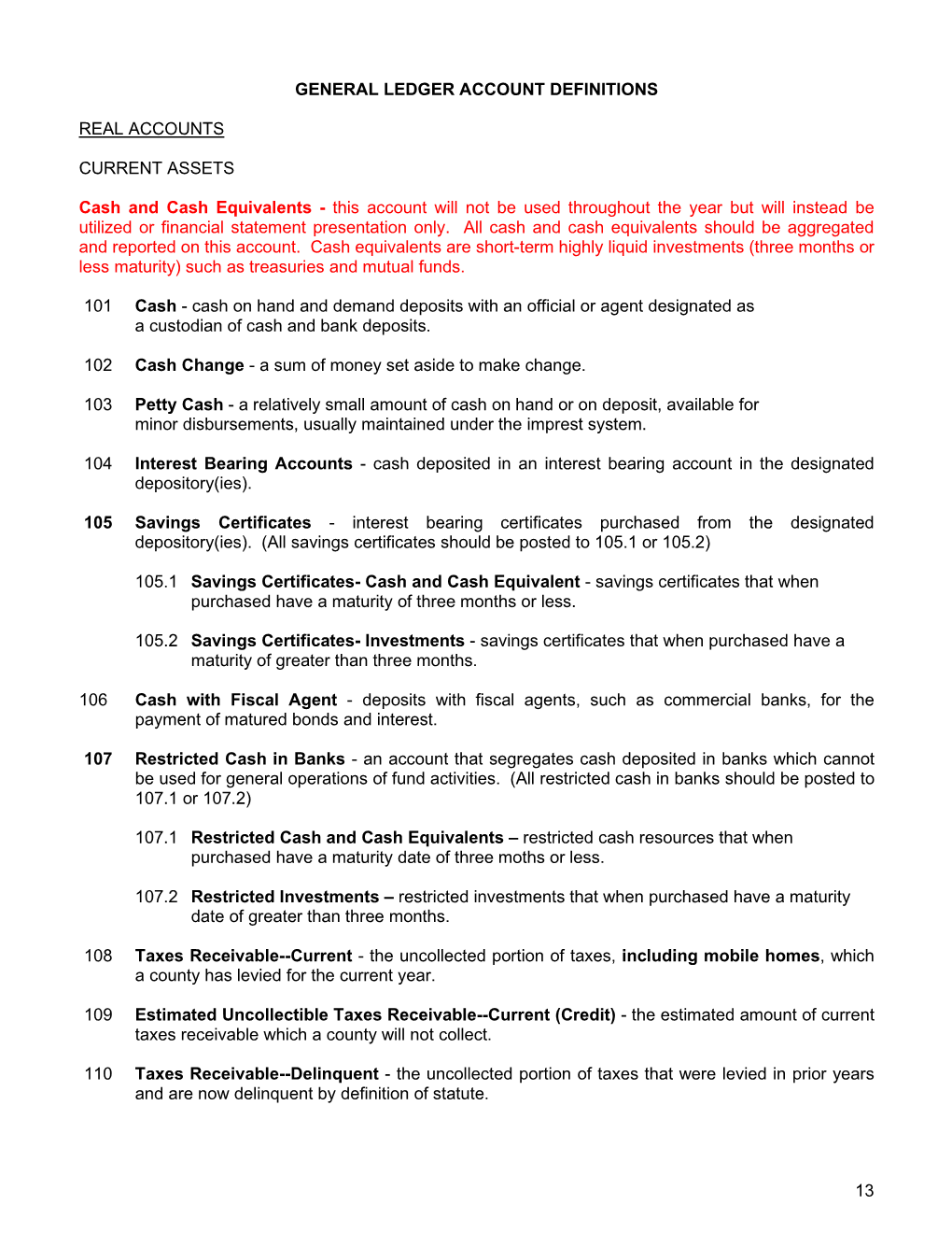 General Ledger Accounts