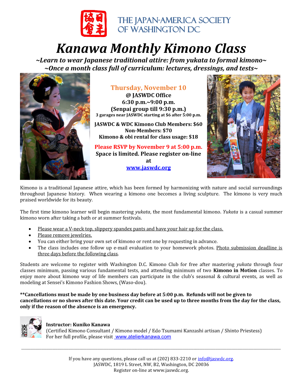 Kanawa Monthly Kimono Class