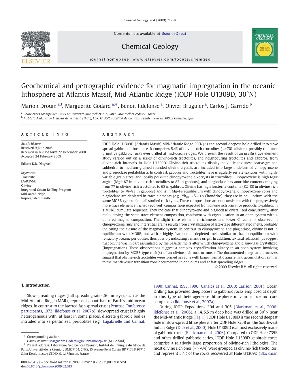 Chemical Geology 264 (2009) 71–88