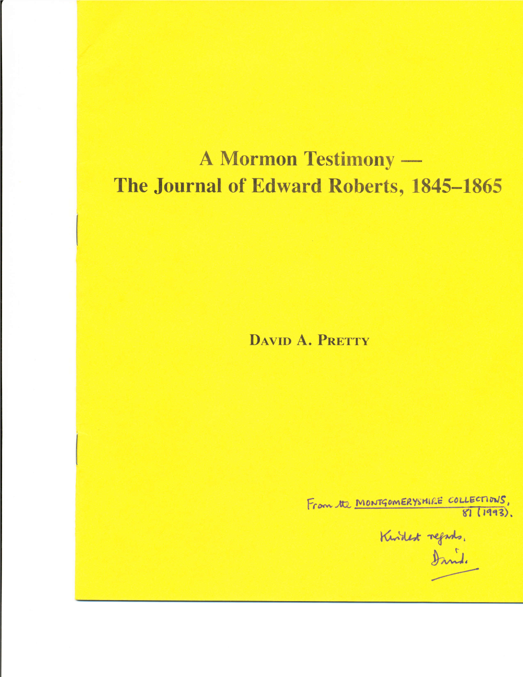 The Journal of Edward Roberts, 1845-1865