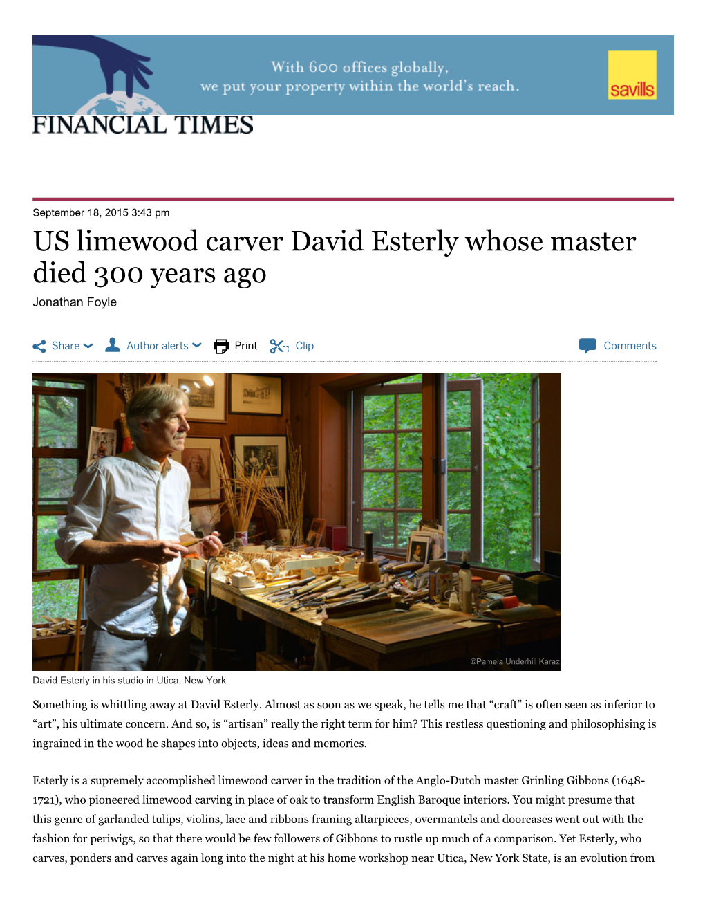 US Limewood Carver David Esterly Whose Master Died 300 Years Ago Jonathan Foyle