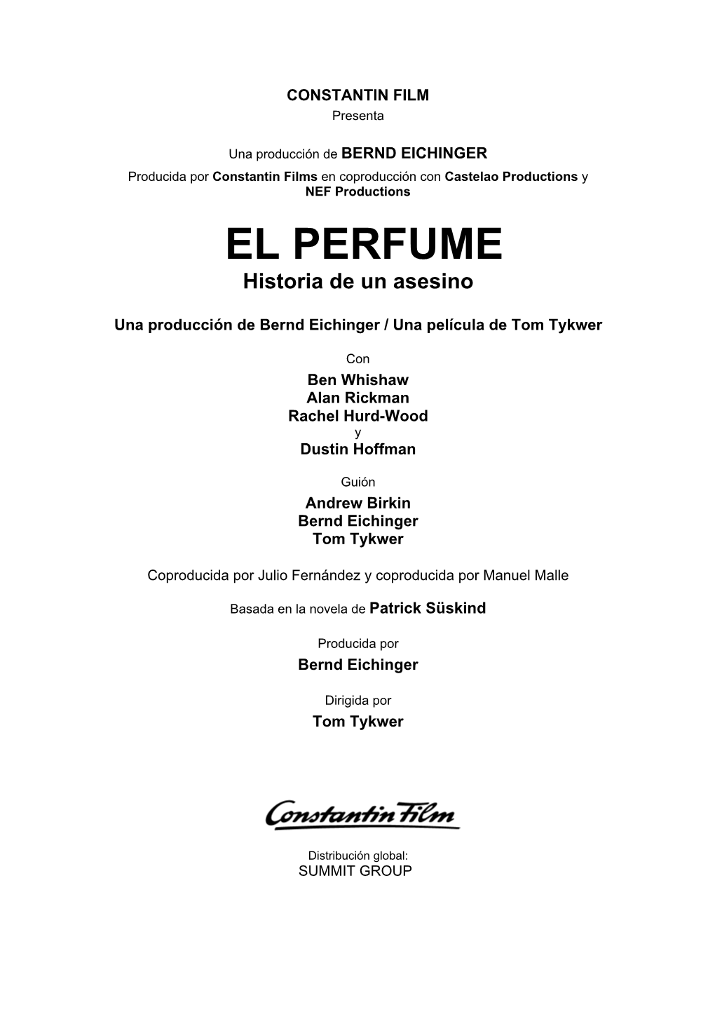 EL PERFUME Historia De Un Asesino