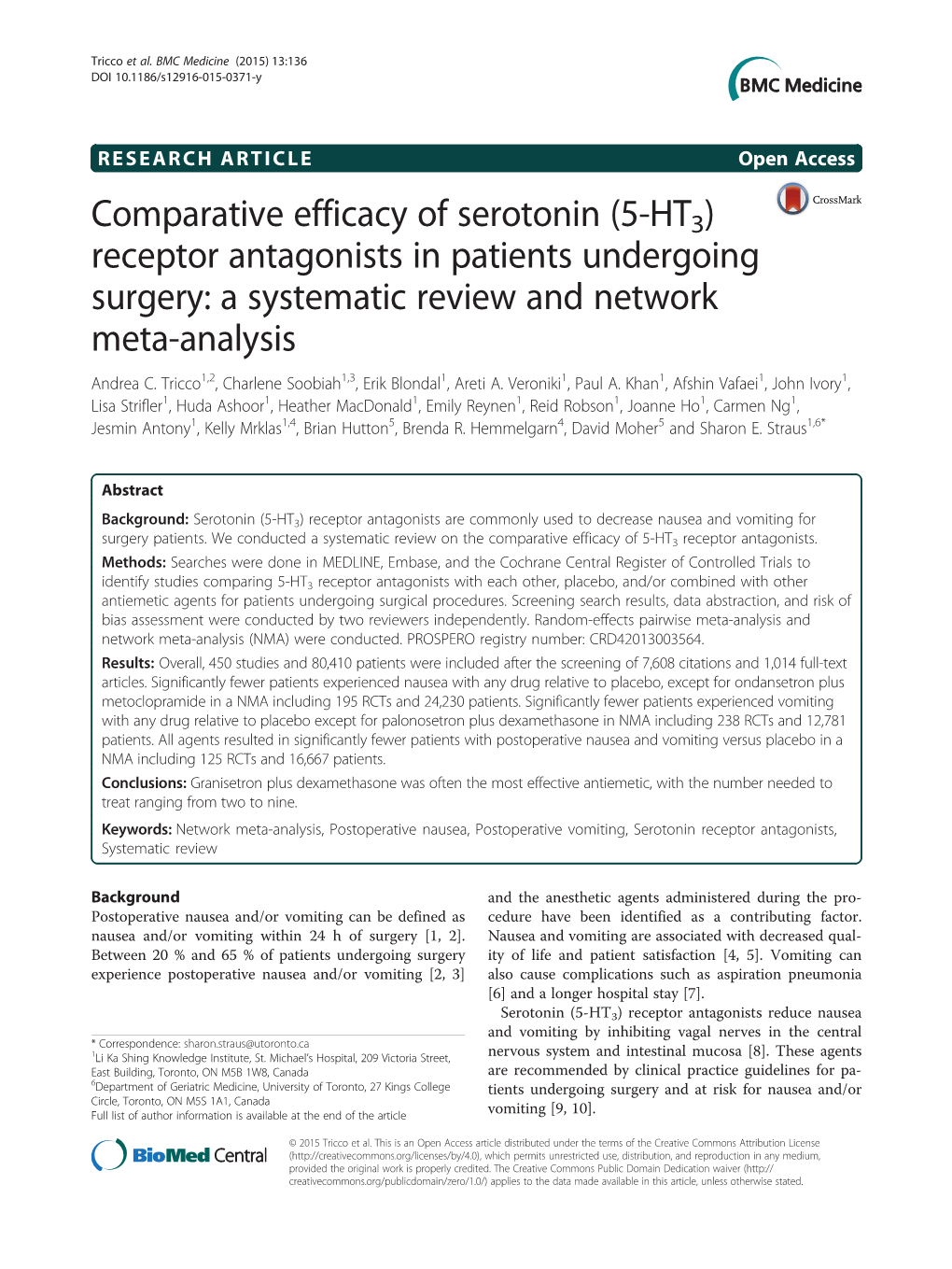 Comparative Efficacy of Serotonin (5-HT 3) Receptor Antagonists In