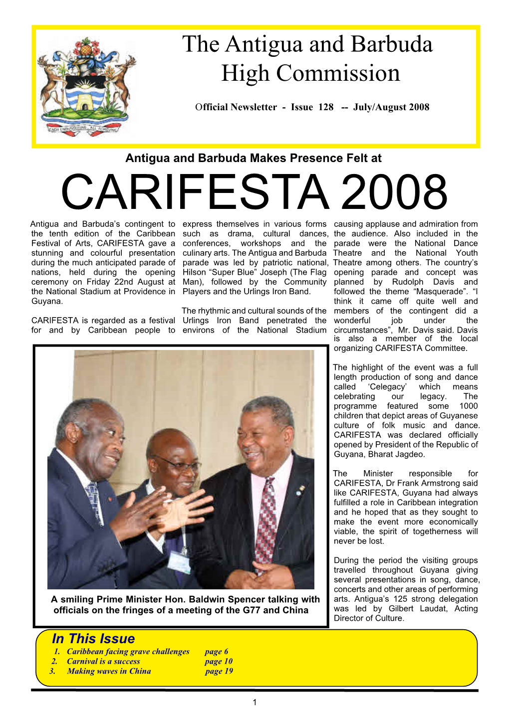 Newsletter - Issue 128 -- July/August 2008