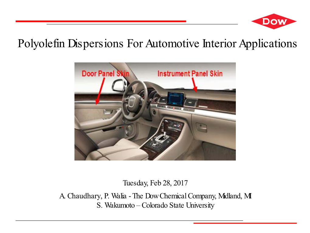 Polyolefin Dispersions for Automotive Interior Applications