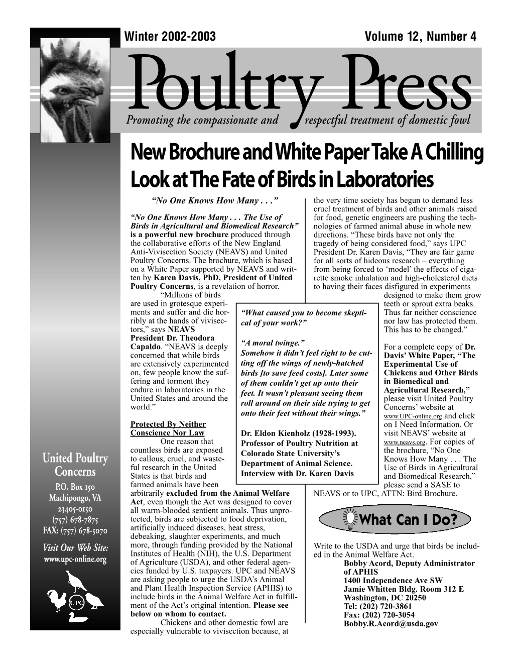 UPC Winter 2002-2003 Poultry Press
