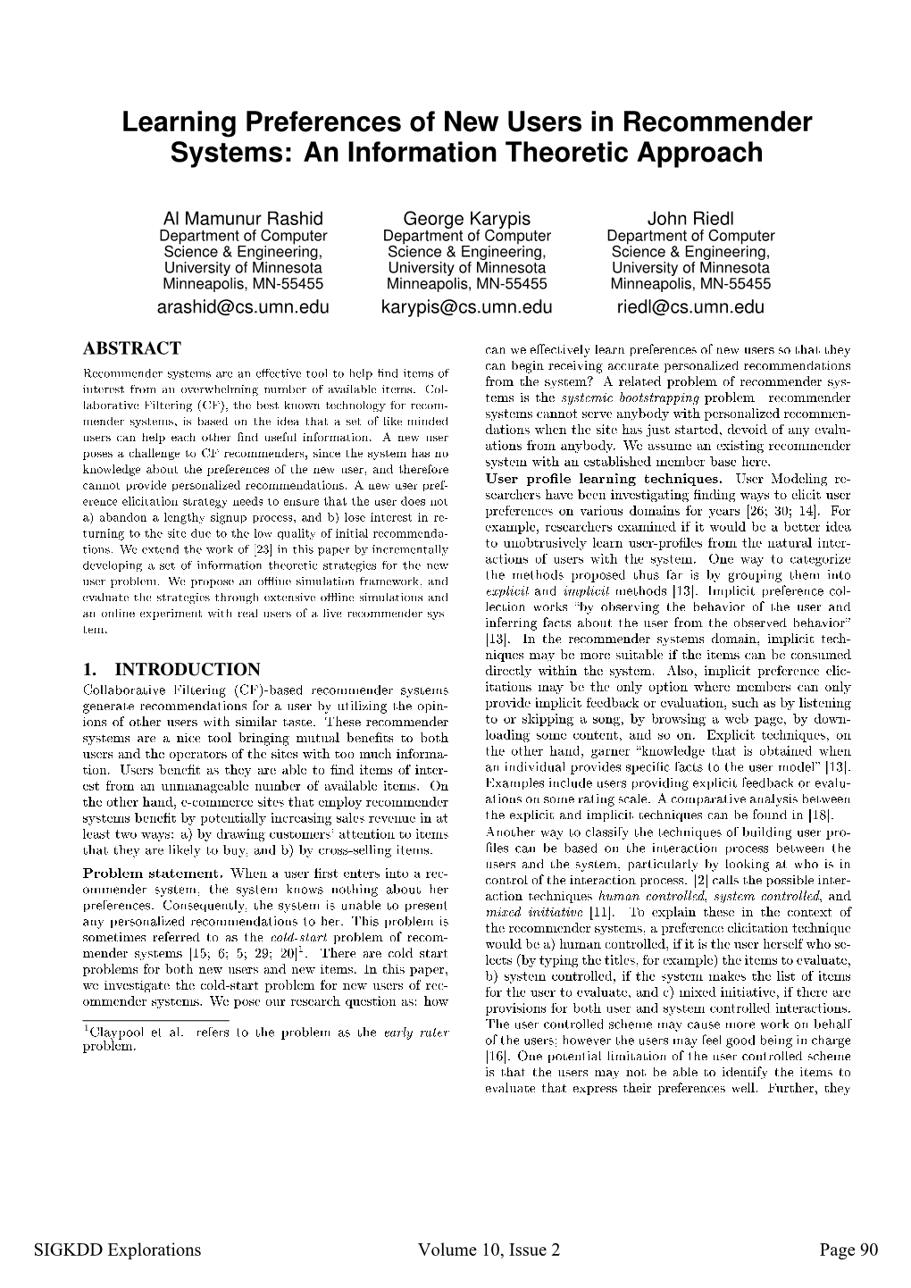 Learning Preferences of New Users in Recommender Systems: an Information Theoretic Approach