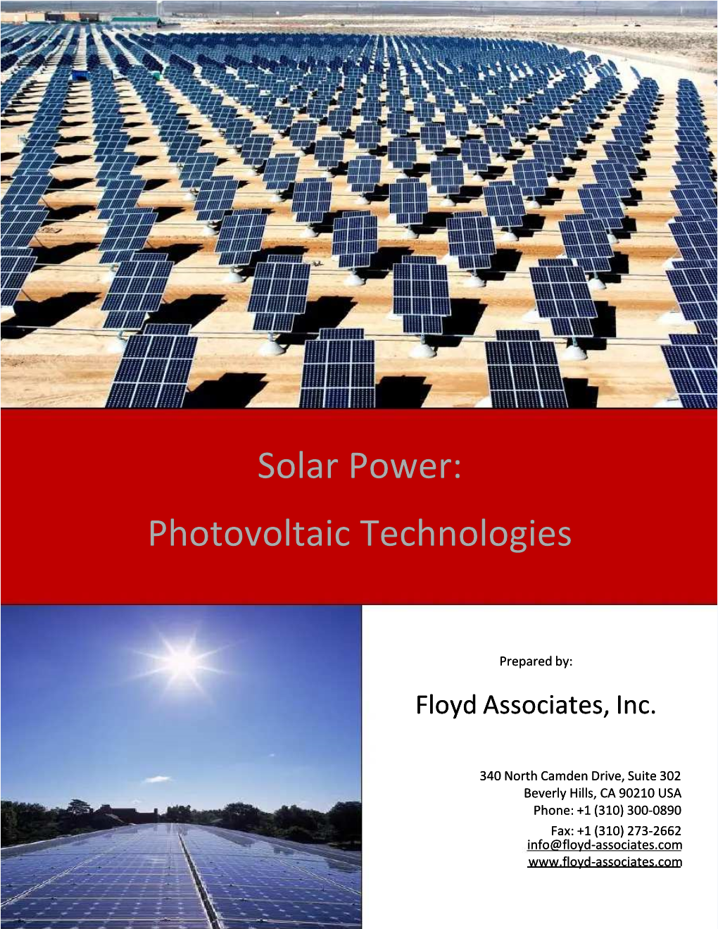 Solar Power: Photovoltaic Technologies