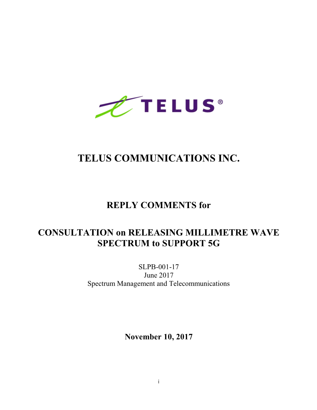 SLPB-001-17-Reply-Comments-TELUS.Pdf