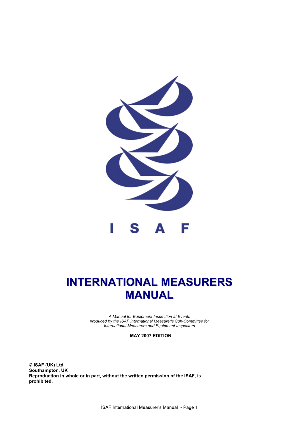 International Measurers Manual