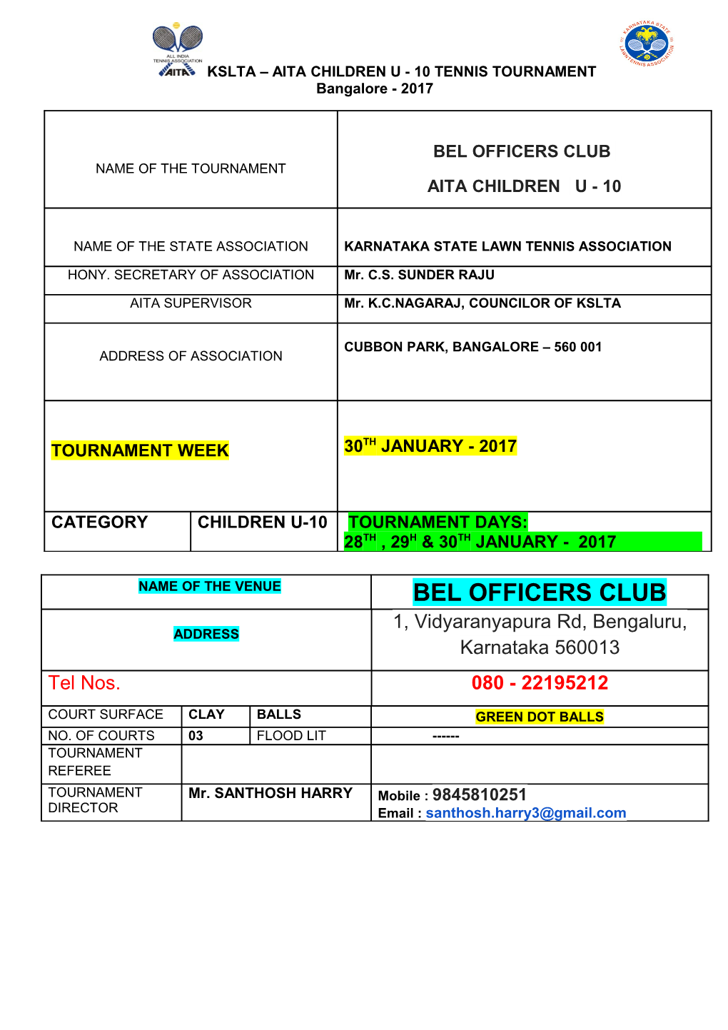 Tournament Fact - Sheet s2