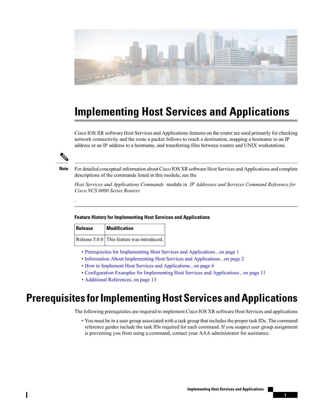 Implementing Host Services and Applications