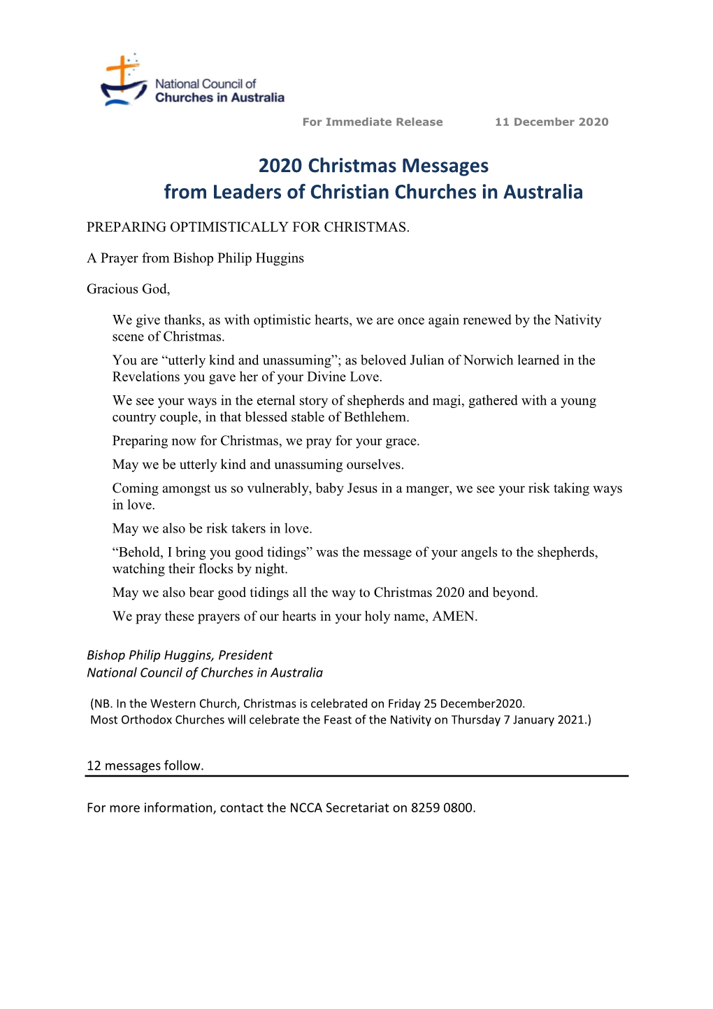 2009 Christmas Messages from Australian Church Leaders