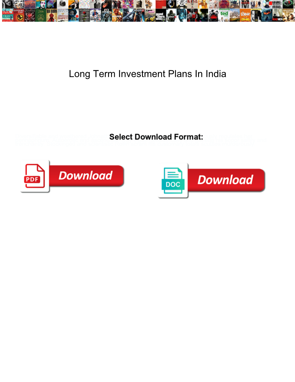 Long Term Investment Plans in India