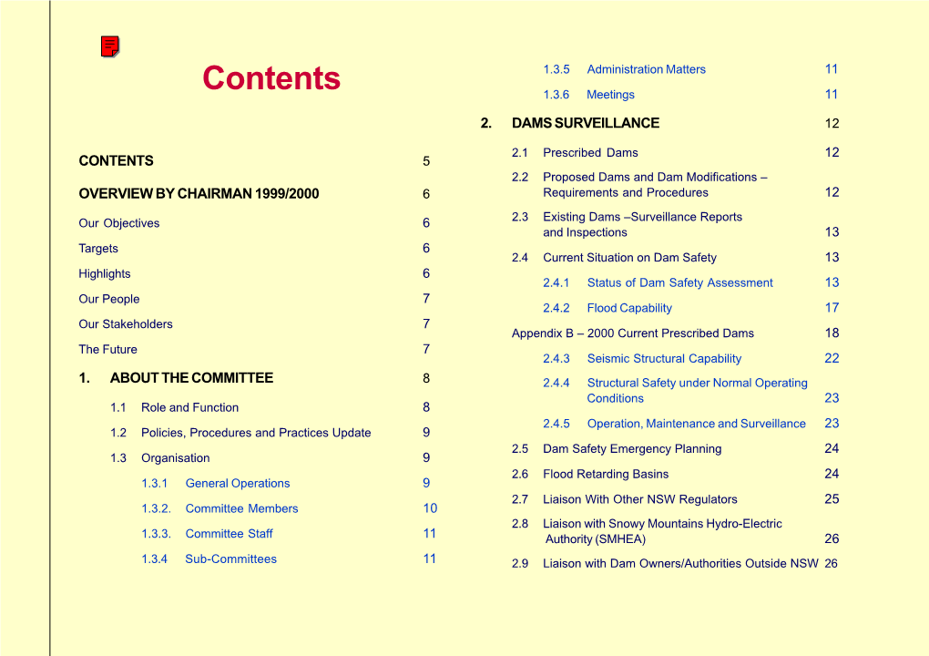 Dams Safety Committee Annual Report 1999/2000