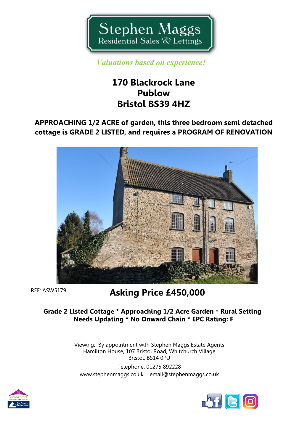 170 Blackrock Lane Publow Bristol BS39 4HZ
