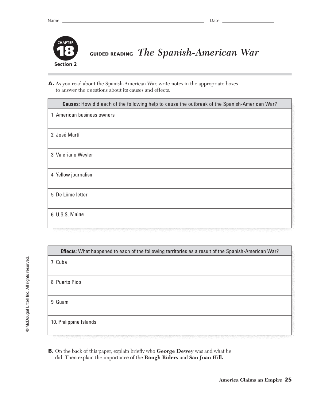 The Spanish-American War Section 2