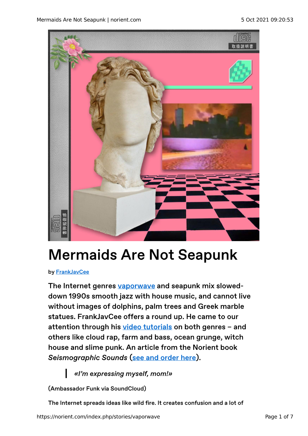 Mermaids Are Not Seapunk | Norient.Com 5 Oct 2021 09:20:53