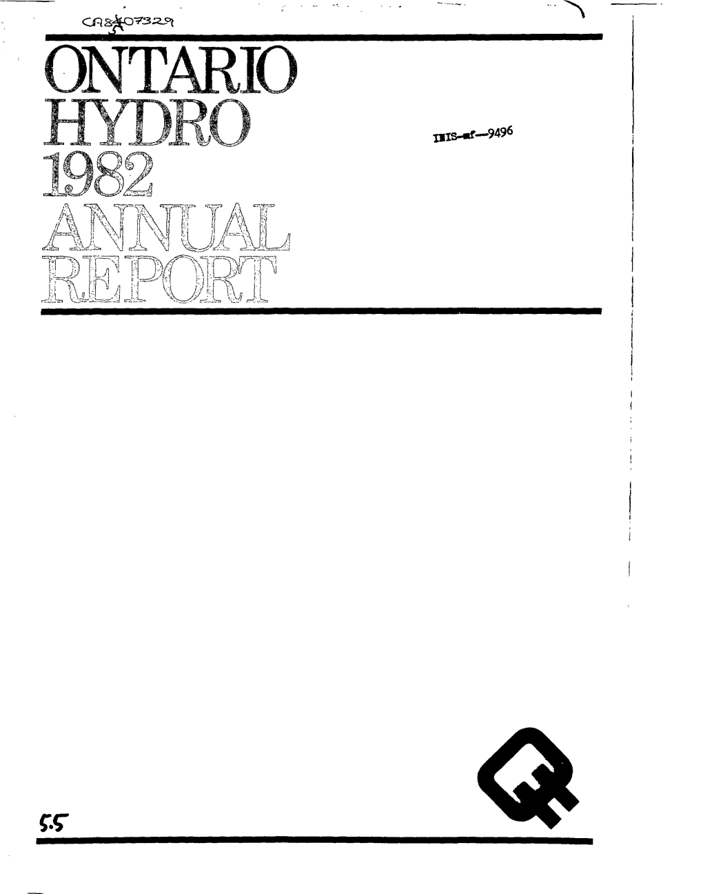 Ontario Hydro for the Year 1982