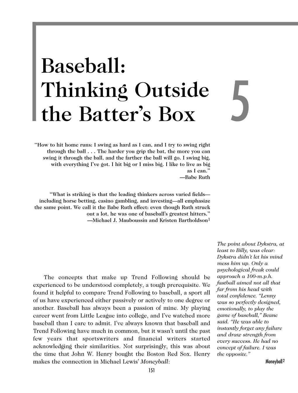 Baseball: Thinking Outside the Batter’S Box 5