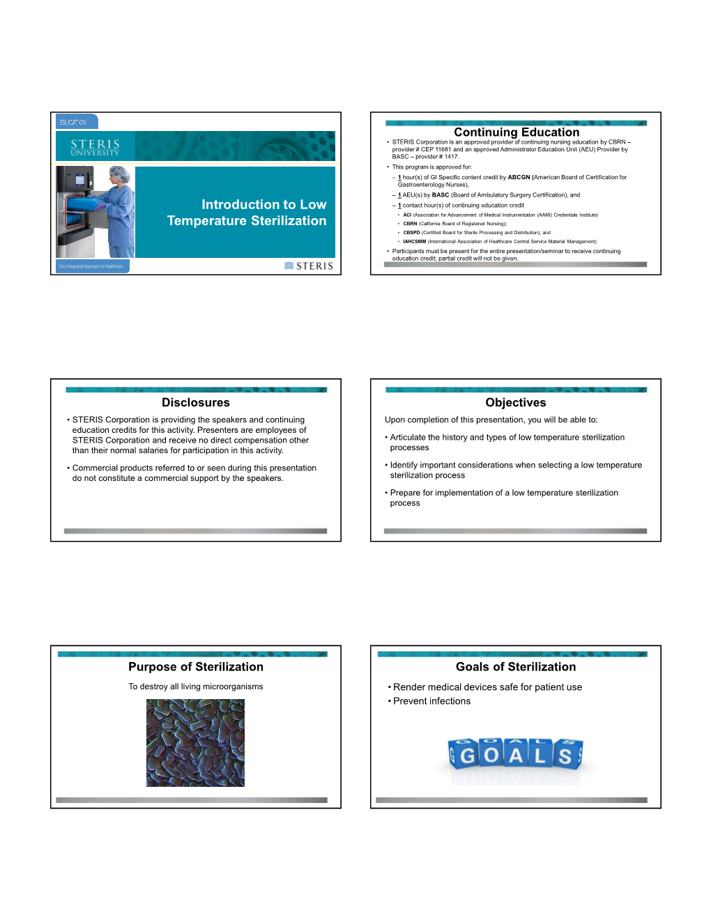 Introduction to Low Temperature Sterilization