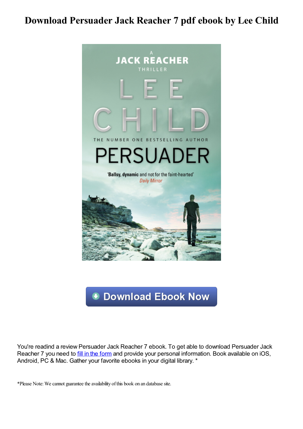 Download Persuader Jack Reacher 7 Pdf Ebook by Lee Child