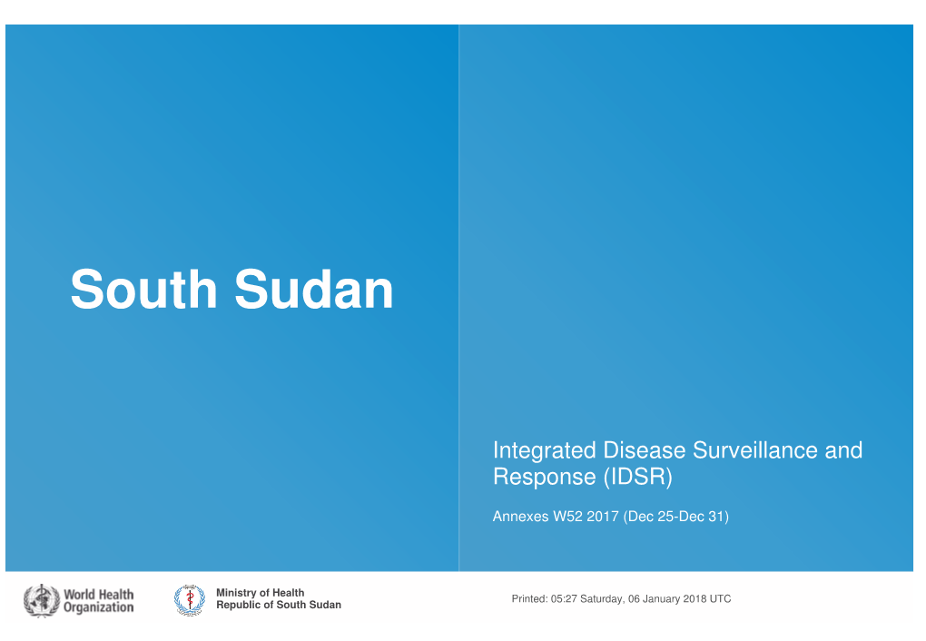 South Sudan IDSR Annex