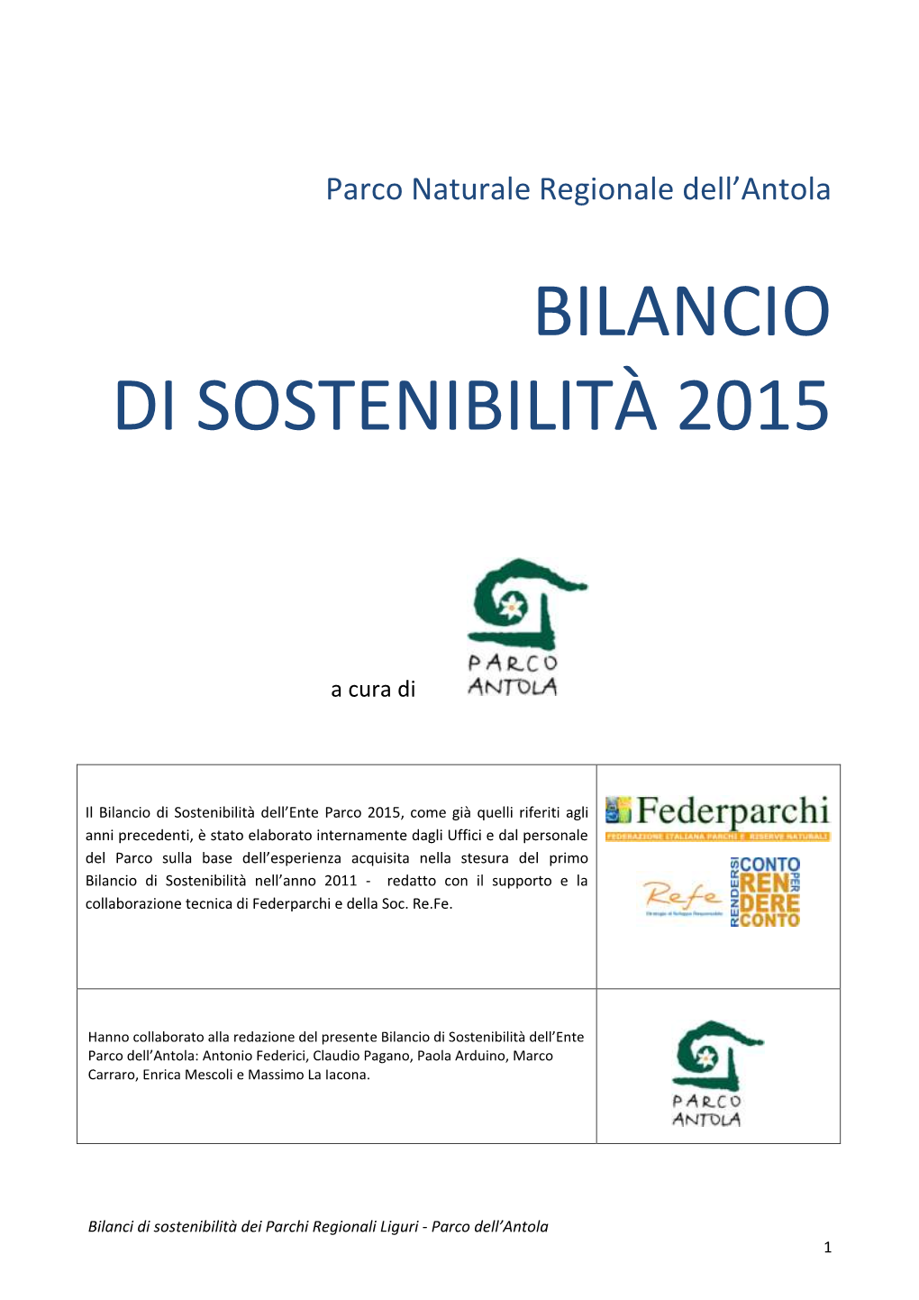 Bilancio Di Sostenibilità 2015